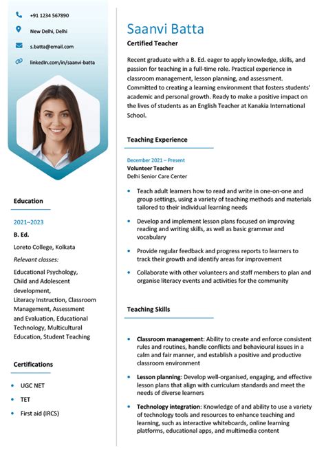 Resume For Freshers Templates And Format Tips