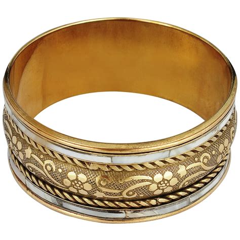 Buy Ooze Antique Gold Brass Kada Bangle For Women At