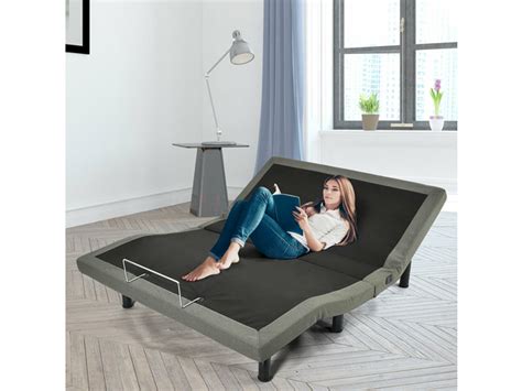 Costway Adjustable Massage Bed Base Upholstered Wireless Remote Usb