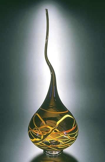 Aurora Amethyst Cognac With Tapestry Swirl Art Glass Sculpture Created By Victor Chiarizia