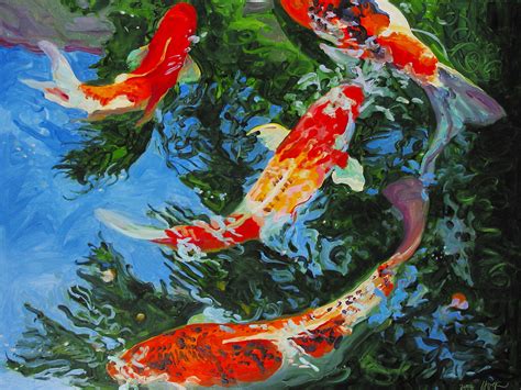 Koi Fish Paintings Koi Paintings Nature Paintings Koi Artwork