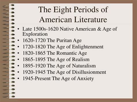 Ppt The Eight Periods Of American Literature Powerpoint Presentation