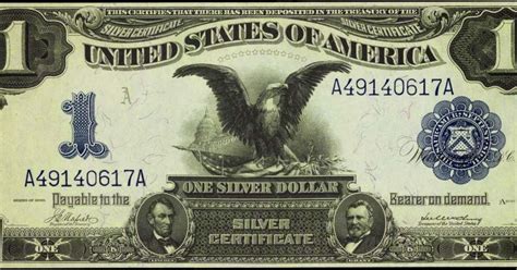 1899 One Dollar Silver Certificate Black Eagleworld Banknotes And Coins