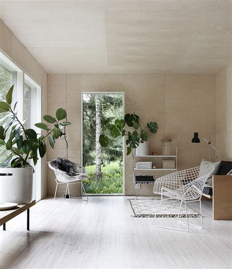 Do you love scandinavian fashion and home design? A Scandinavian summer house with plywood interior - We Are Scout