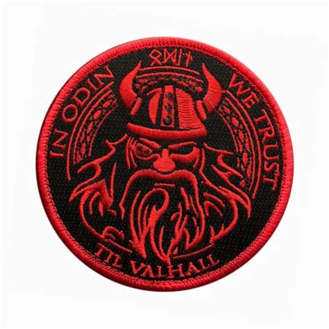 In Odin We Trust Vikings Valhalla Mad Max Hook Patch Redblk 699