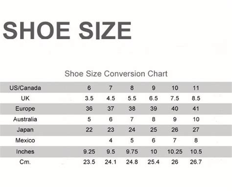 Tabla De Tallas De Zapatos Mexicanos Mx Us Sizes Vlr Eng Br