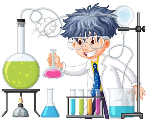 Scientist Doing Experiment In Science Lab Vector Art At Vecteezy
