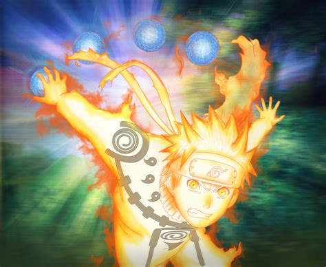 Naruto Uzumaki Nine Tails Chakra Mode Rasengan