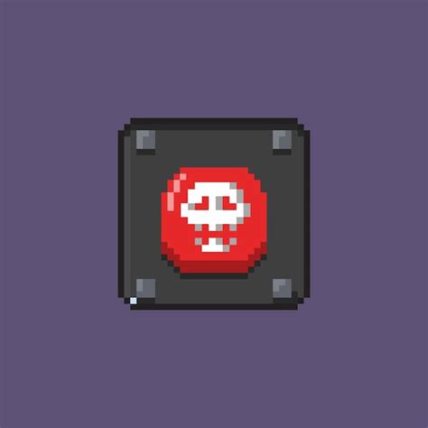 Premium Vector Danger Button In Pixel Art Style