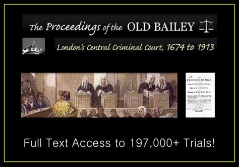The Old Bailey Online Access 197000 Trials — 1674 1913