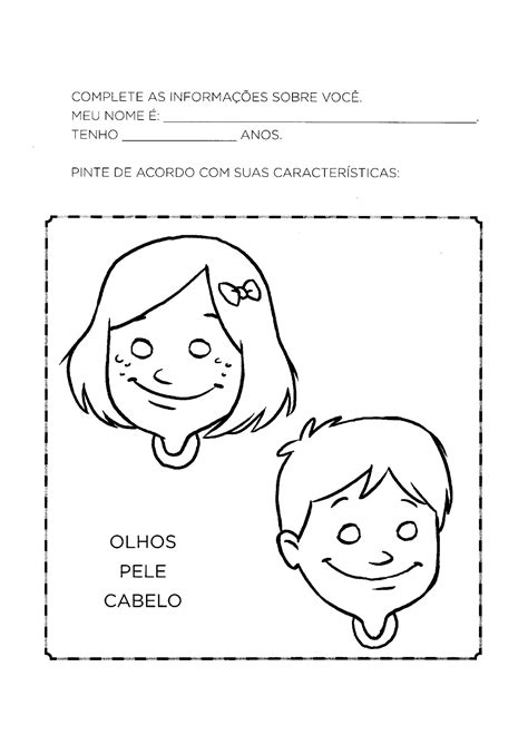 Atividades Sobre Identidade Para Educação Infantil 4 E 5 Anos