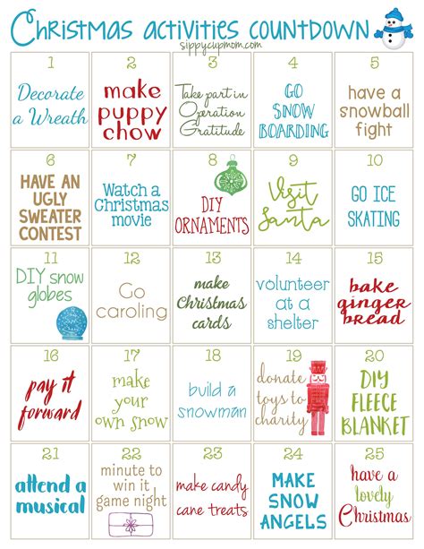 Fun Christmas Countdown Calendar Calendar Example And Ideas
