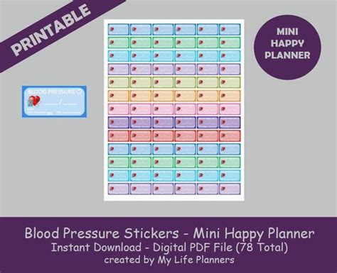 Blood Pressure Planner Stickers Blood Pressure Tracker Medical