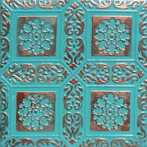 Don't forget to download this copper ceiling tiles installation for your home improvement reference, and view full page gallery home improvement reference related to copper ceiling tiles installation. 20x20" Ankara Accent Copper Patina PVC 20mil Ceiling Tiles ...