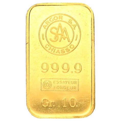Gold Bar 10 Gram Fine Gold 9999 Argor Sa Chiasso Catawiki