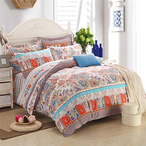 For the best mix of patterns on the bed, follow annie's easy rules. Red Grey Blue and Yellow Folk Pattern Tribal Stripe ...