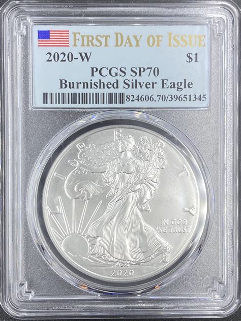 2020 W Burnished Silver Eagle Sp70 Pcgs Fdoi American Rare Coin And