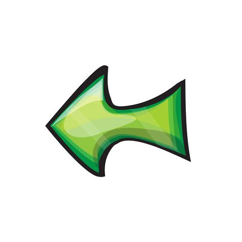 Left Abstract Arrow Sign In Green Color For Ui App Games Cartoon