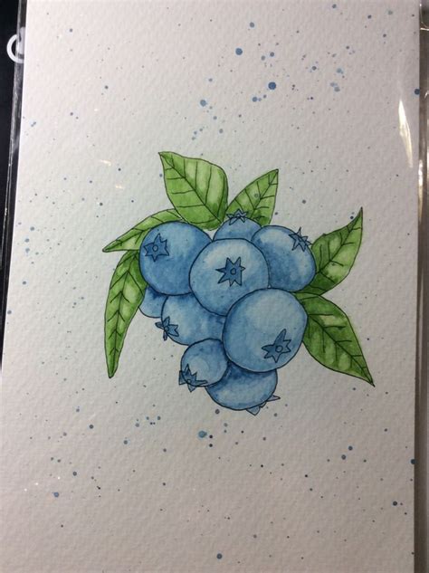 Blueberries Watercolor Art Watercolor Artsy