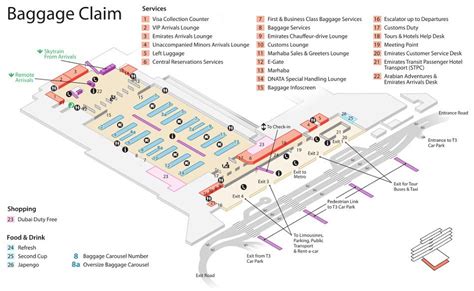 Dubai International Airport Terminal 3 Arrivals Map