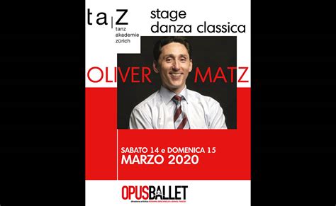 Opusballet Workshop Con Il Maestro Oliver Matz Danseur
