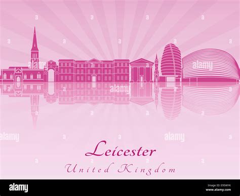 Leicester Skyline In Purple Radiant Stock Photo Alamy