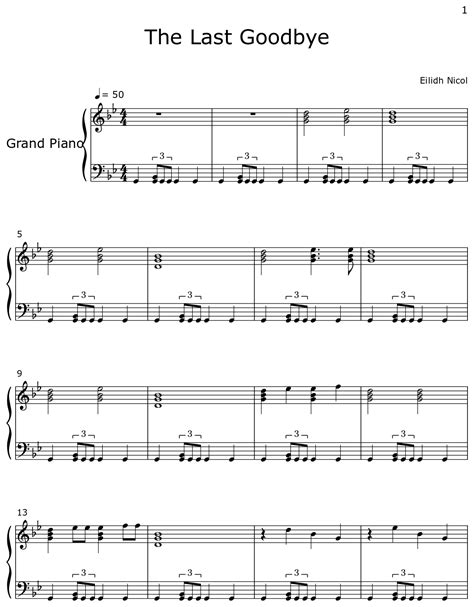 The Last Goodbye Sheet Music For Piano