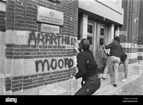 Members Of Anti Apartheid Movement Netherlands Held Action At South