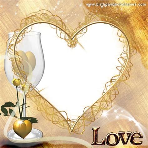 Edit Photo Frame With Love Shaped Hearts Online In 2020 Heart Frame