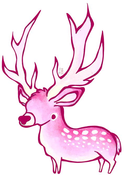 Artstation Big Antlers Chibi Deer Coloring Page Free2use