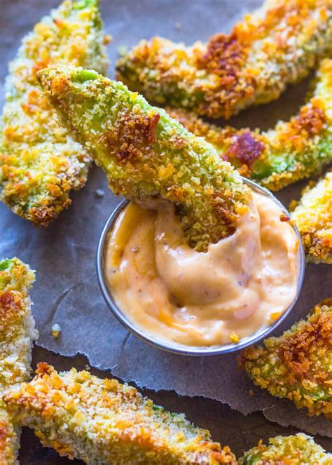 Crispy Baked Avocado Fries And Chipotle Dipping Sauce Gimme Delicious
