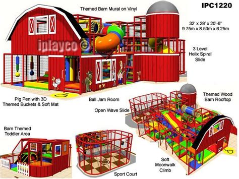 Barn Themed Indoor Playground Structure Many Fun Events And Equipment
