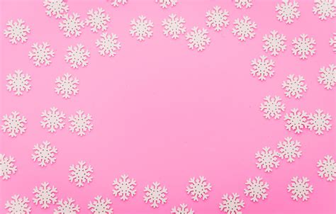 Wallpaper Winter Snowflakes Background Pink Christmas Pink Winter