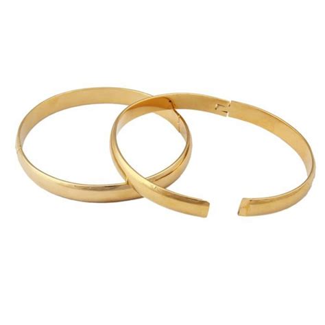 2pcs Yellow Gold Filled Smooth Womens Bangle Bracelet Accessories T