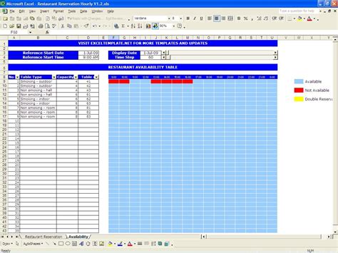 The next excel template from vertex42 saves your colored ink with its black and white appearance. Restaurant Reservations | Excel Templates