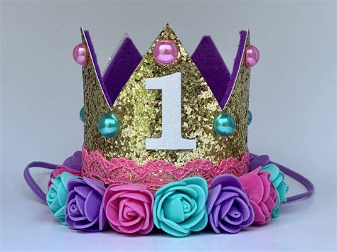 1st Birthday Crown First Birthday Crown Girl Birthday Party Etsy Birthday Crown First