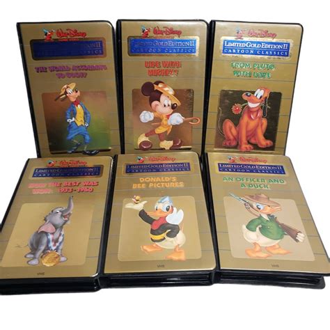 Walt Disney Cartoon Classics Limited Gold Edition Vhs Lot Of 6 Etsy