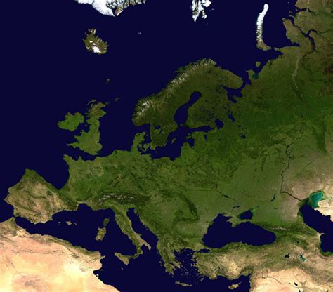 Satellite Map Of Europe Europe Satellite Image Maps Of