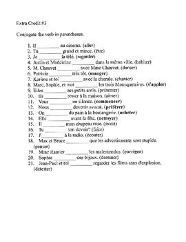french verb conjugation worksheets  elizabeth mccracken tpt