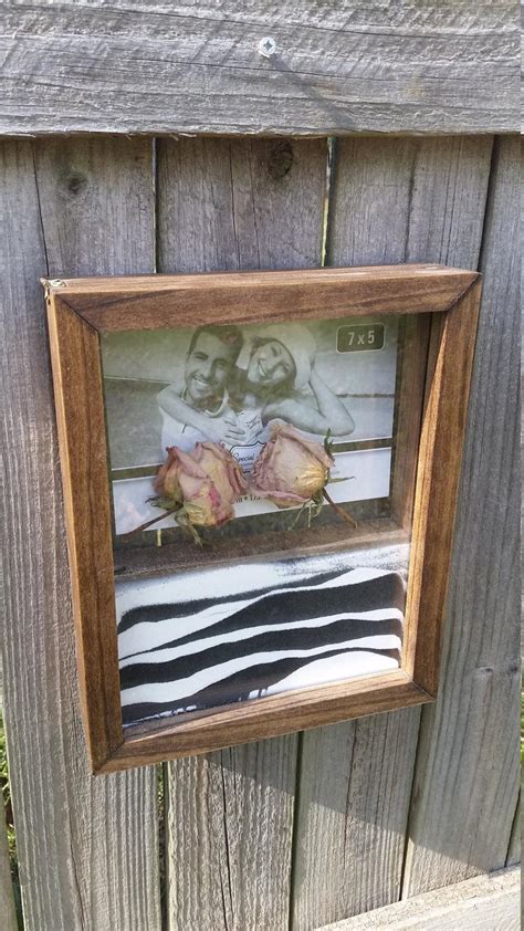 Personalizable Unity Sand Wedding Ceremony Shadow Box Wood And Double Glass Hinged 2458253