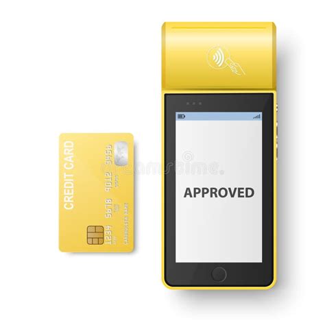 Vector 3d Yellow Nfc Payment Machine With Approved Status And Yellow