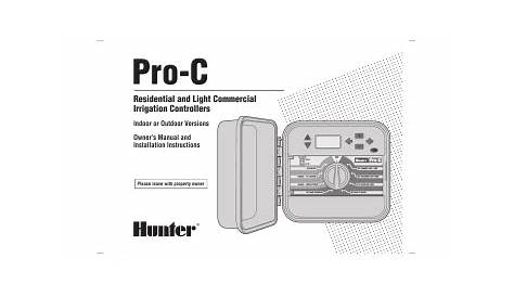 Hunter Pro-c Manual Start