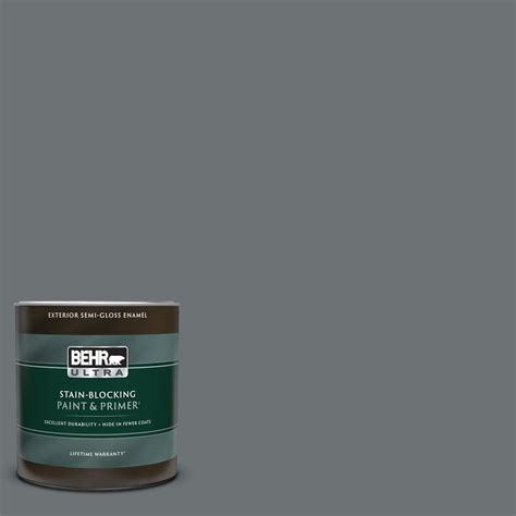 Behr Ultra 1 Qt Mq5 28 Dawn Gray Semi Gloss Enamel Exterior Paint
