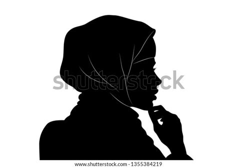 Muslim Woman Silhouette Hijab Asian Muslim Stock Vector Royalty Free