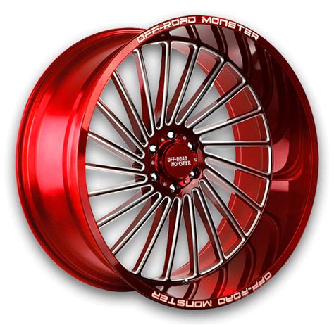 Off Road Monster Wheels M27 Candy Red Milled