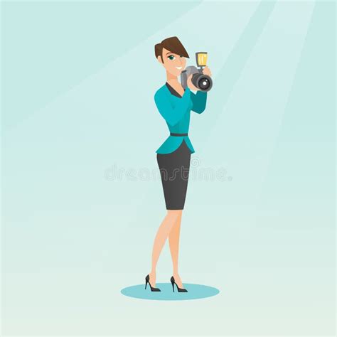 Photographer Taking Photo Vector Illustration Stock Vector