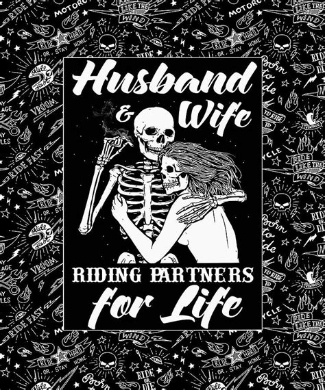 husband and wife riding partners for life skull to my husband from wife digital art by do tran