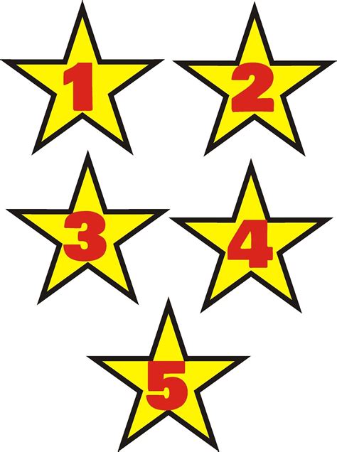 Números Del 1 Al 5 Con Forma De Estrella