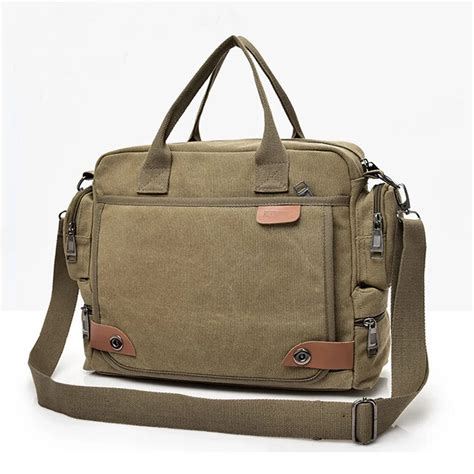 Canvas Mens Shoulder Bags Office Briefcase Casual Handbags Male