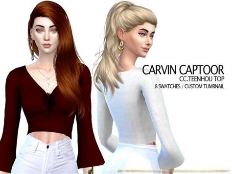 The Sims Resource Teenhou Top By Carvin Captoor Sims 4 Downloads